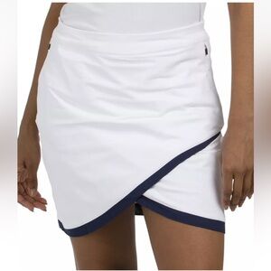 Peter Millar Women's Laura Wrap Skort Golf White Navy Pockets Size XL - NWT $99